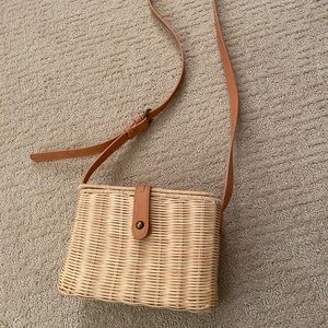 Rattan Straw Flap Crossbody Bag - Universal Thread